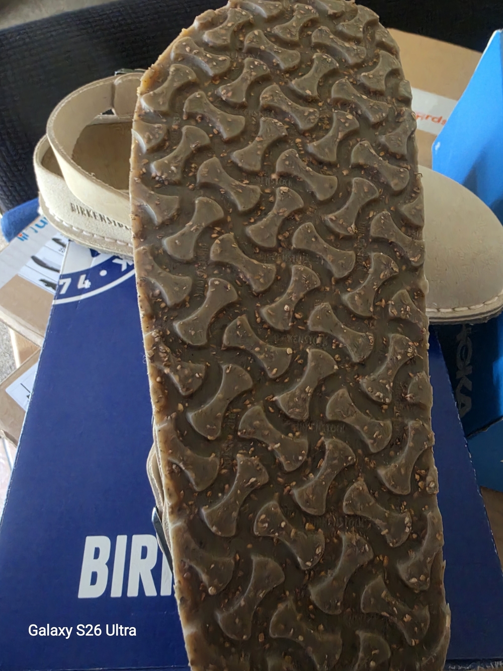Birkenstock Womens Beige Suede Clog with Buckle Strap - Picture 4 of 7